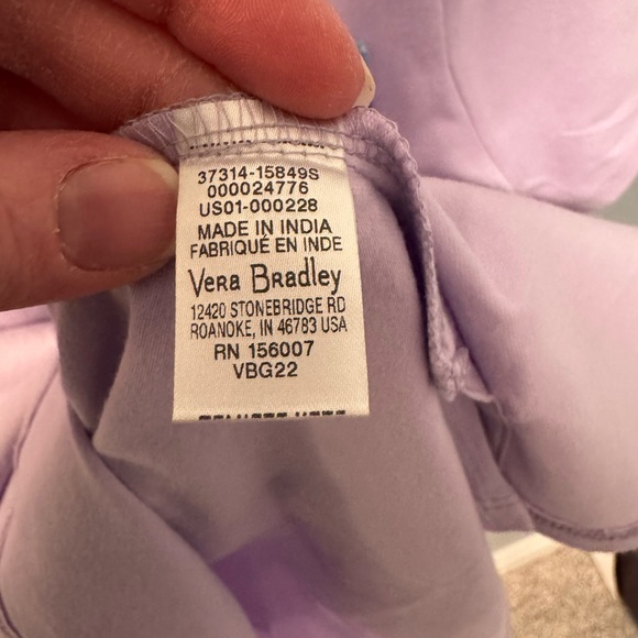 New Vera Bradley pajama top Amethyst Plaid Purple Women Small S shirt - Picture 8 of 11